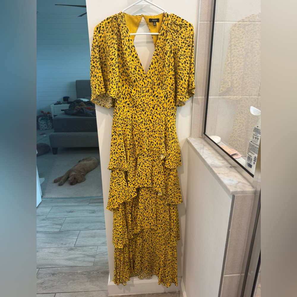 AFRM MAXI FORMAL SHORT SLEEVE DRESS